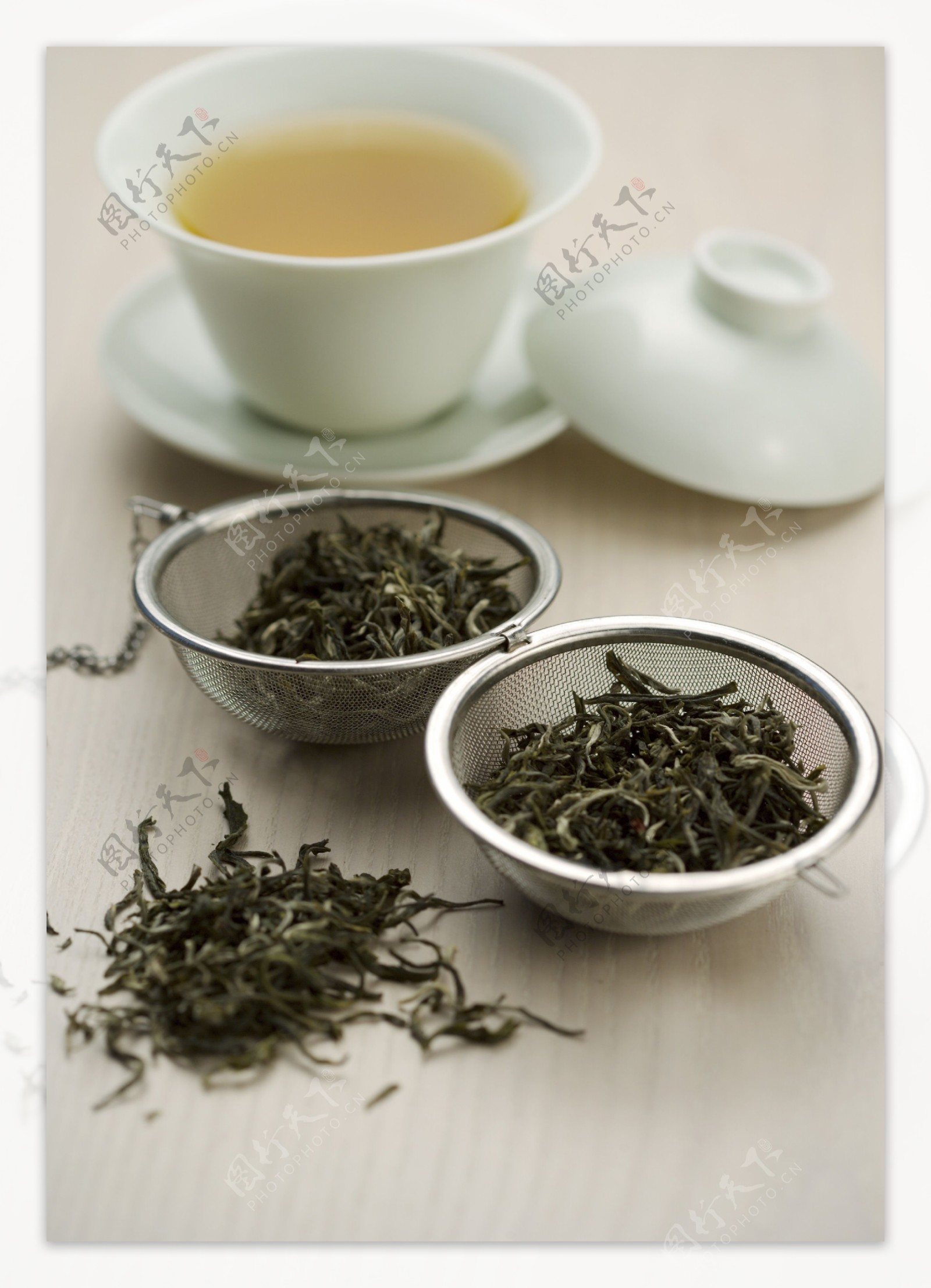 中式茶碗茶叶滤网图片