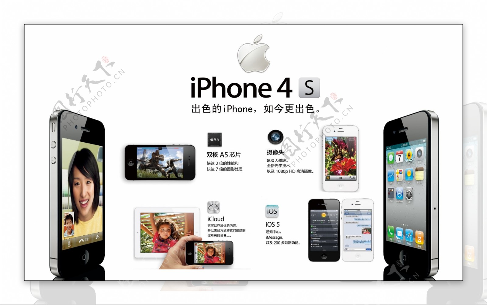 联通苹果4s海报图片