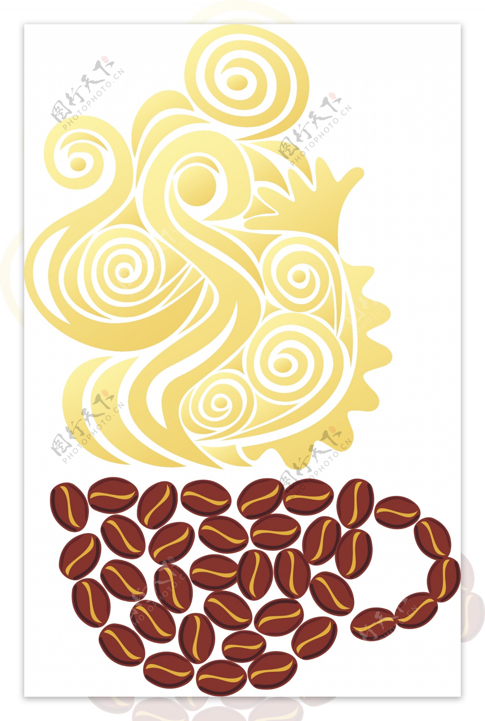 咖啡花纹图片