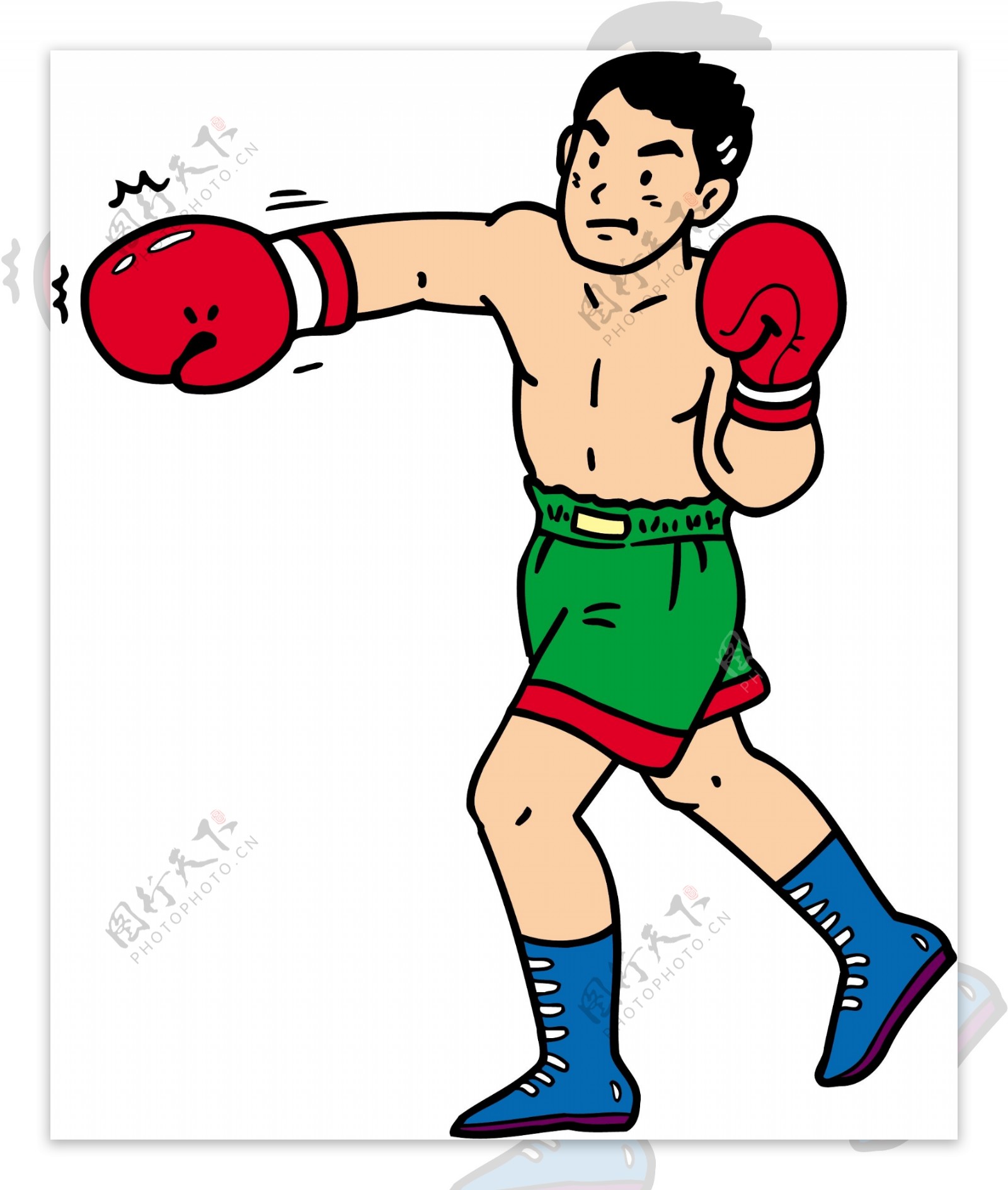 拳击卡通运动人物图片