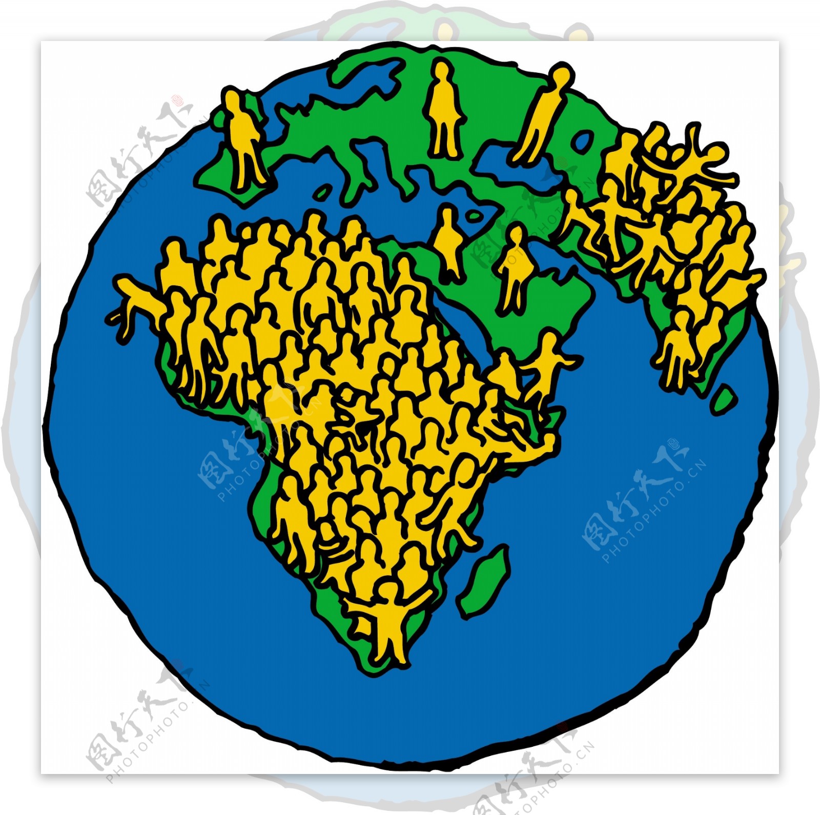 地球人口漫画图片