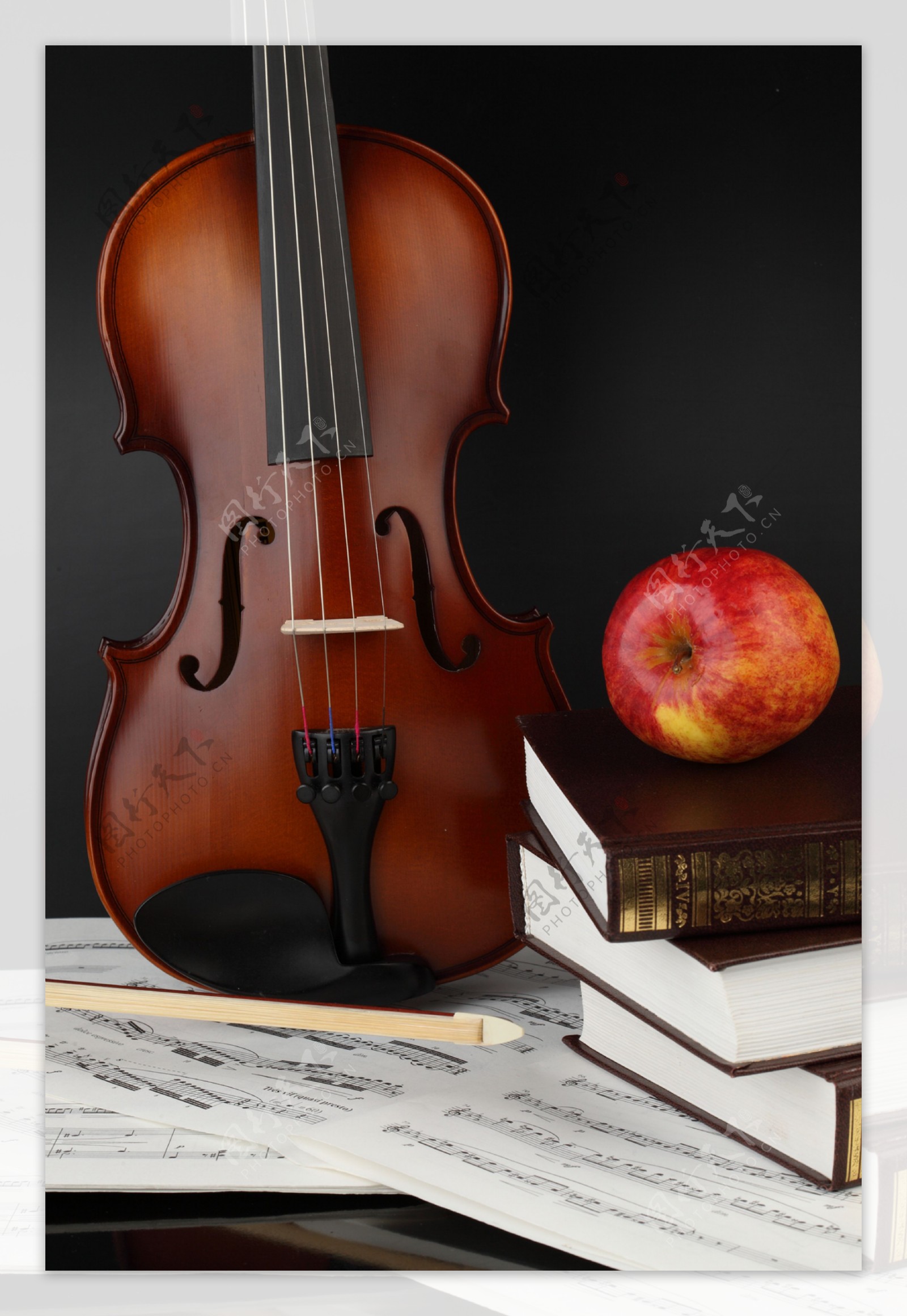 小提琴苹果书籍图片