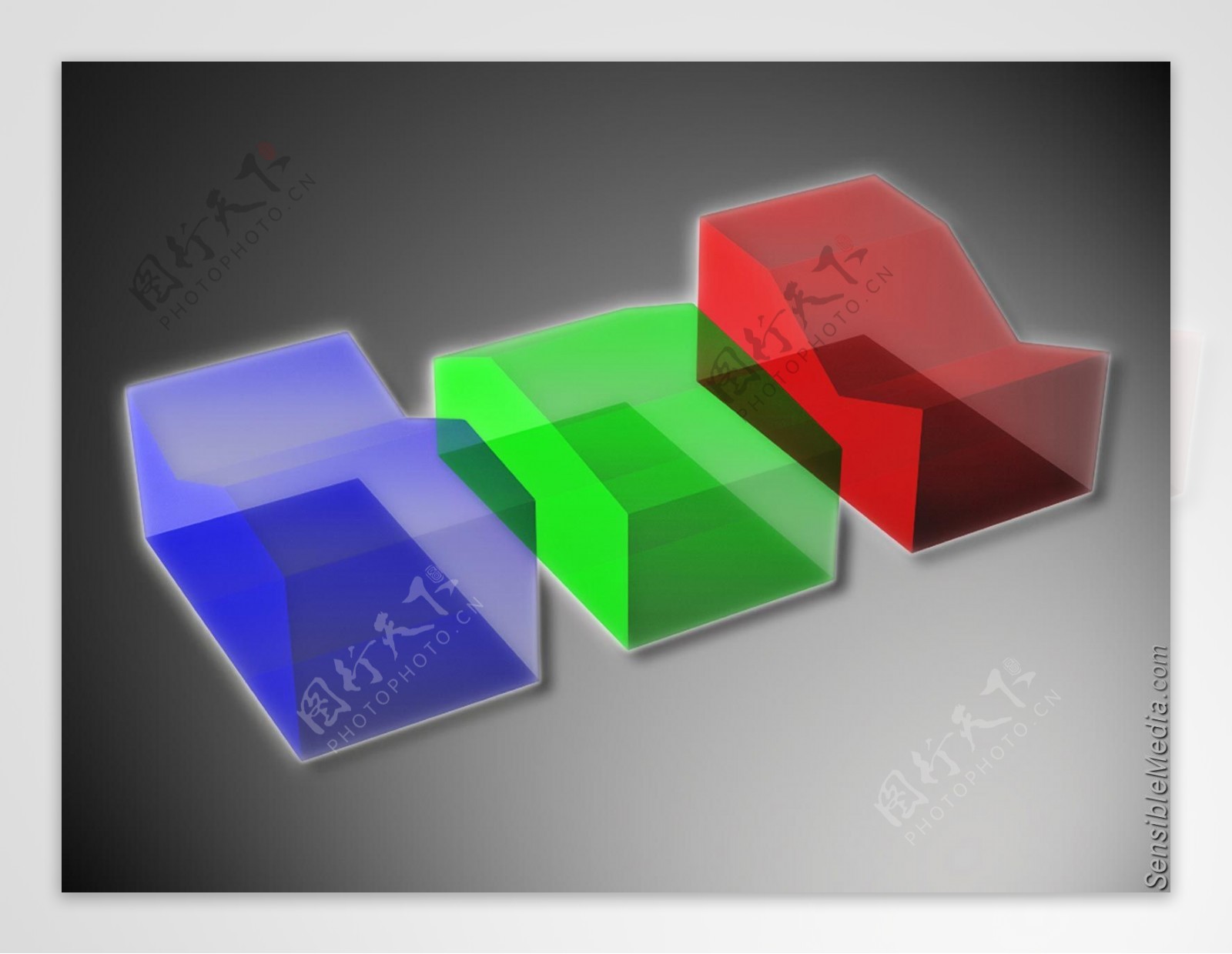 高清2D彩色立体不规则形状桌面背景图片