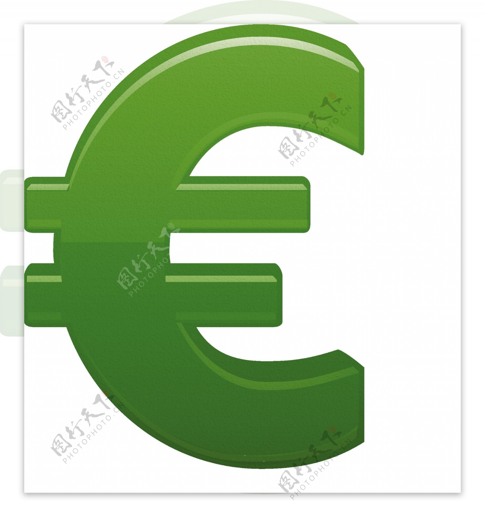 绿色欧元货币符号