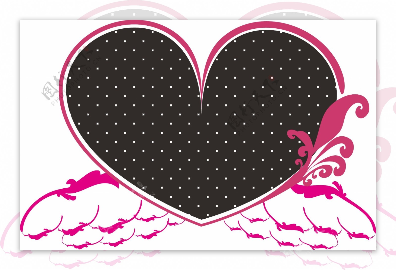 愛心翅膀logo設計图片