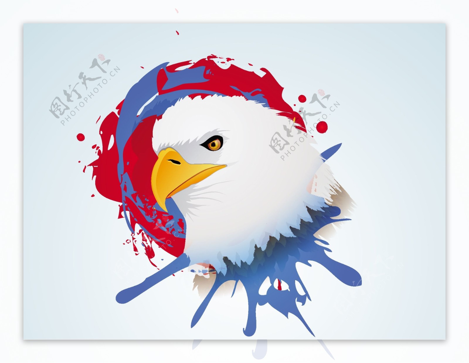 第四七月美国独立日与全国鸟类鹰蹩脚的背景在美国国旗的颜色摘要蹩脚的背景