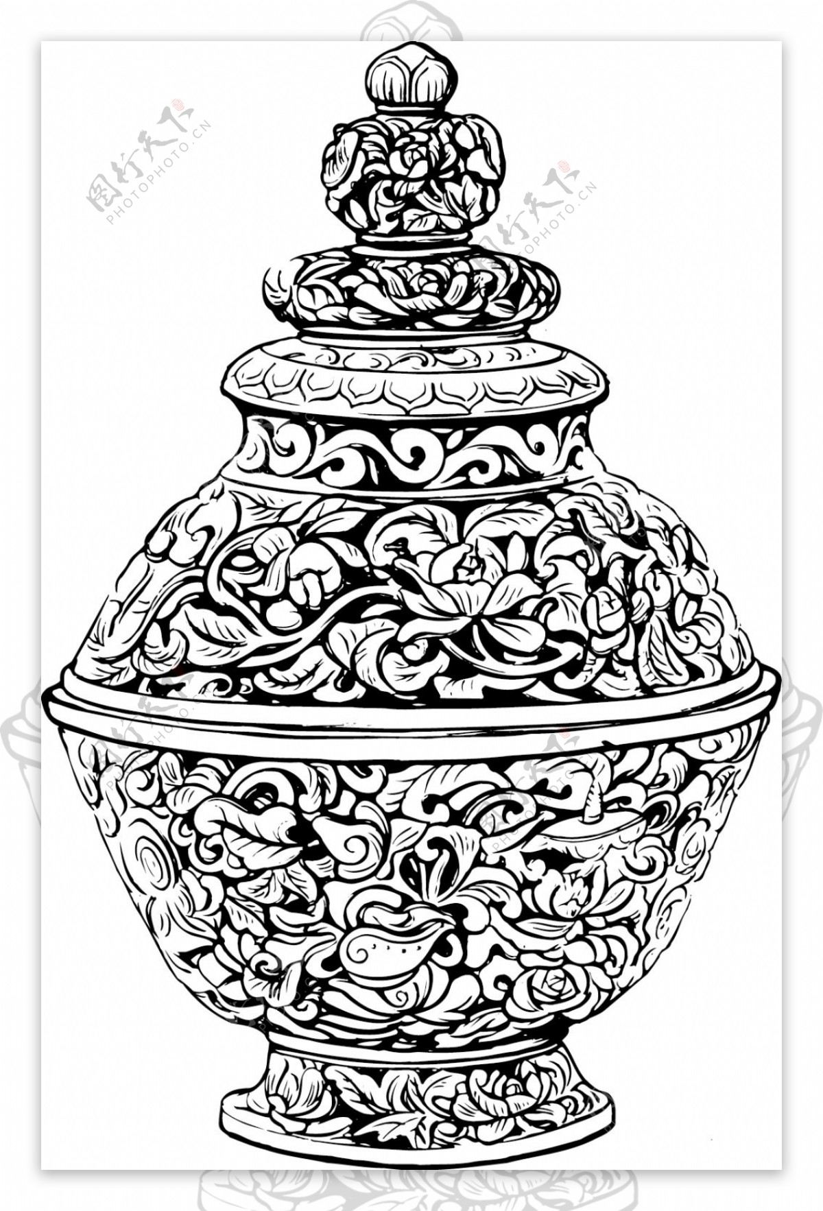 花瓶插图插画素材