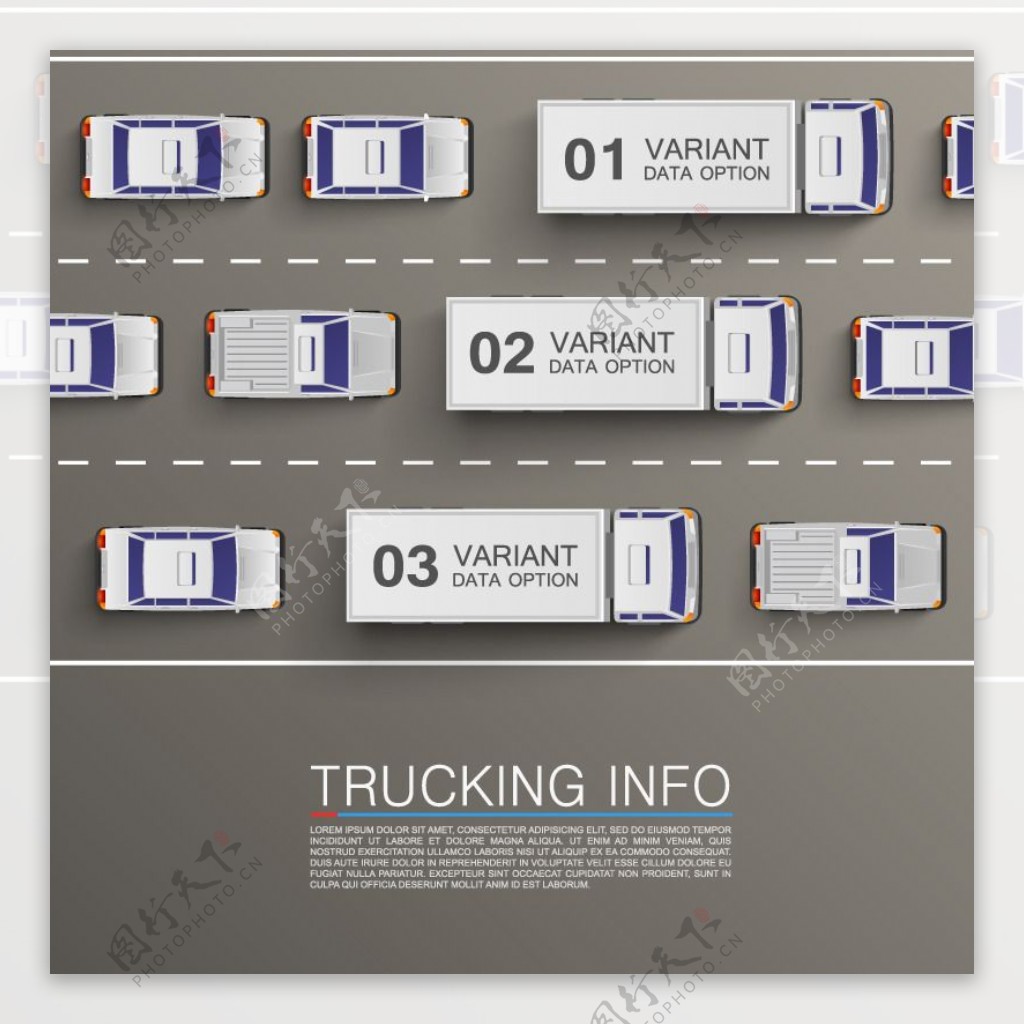 货车商务信息图矢量素材