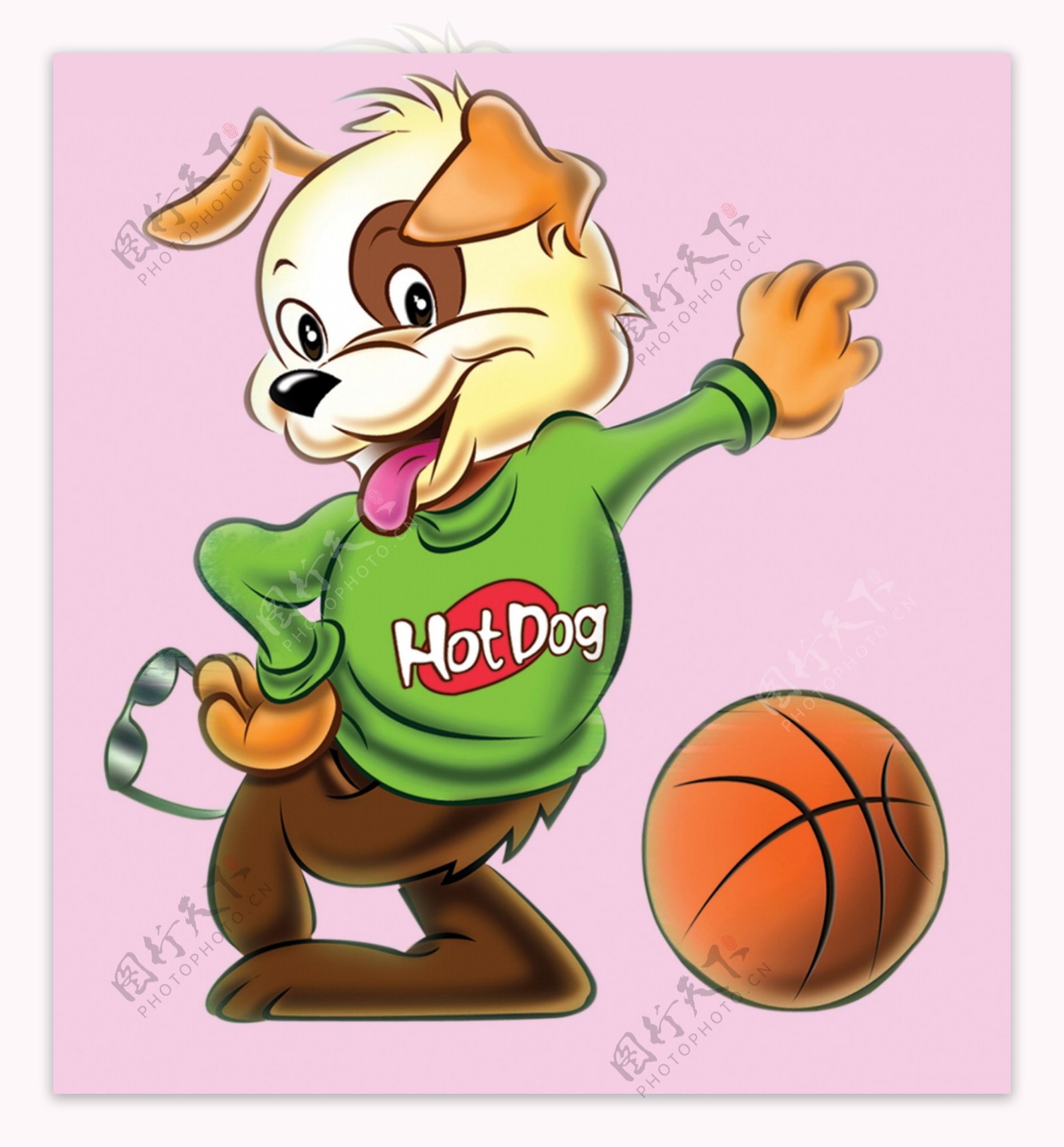 卡通小狗打篮球图片