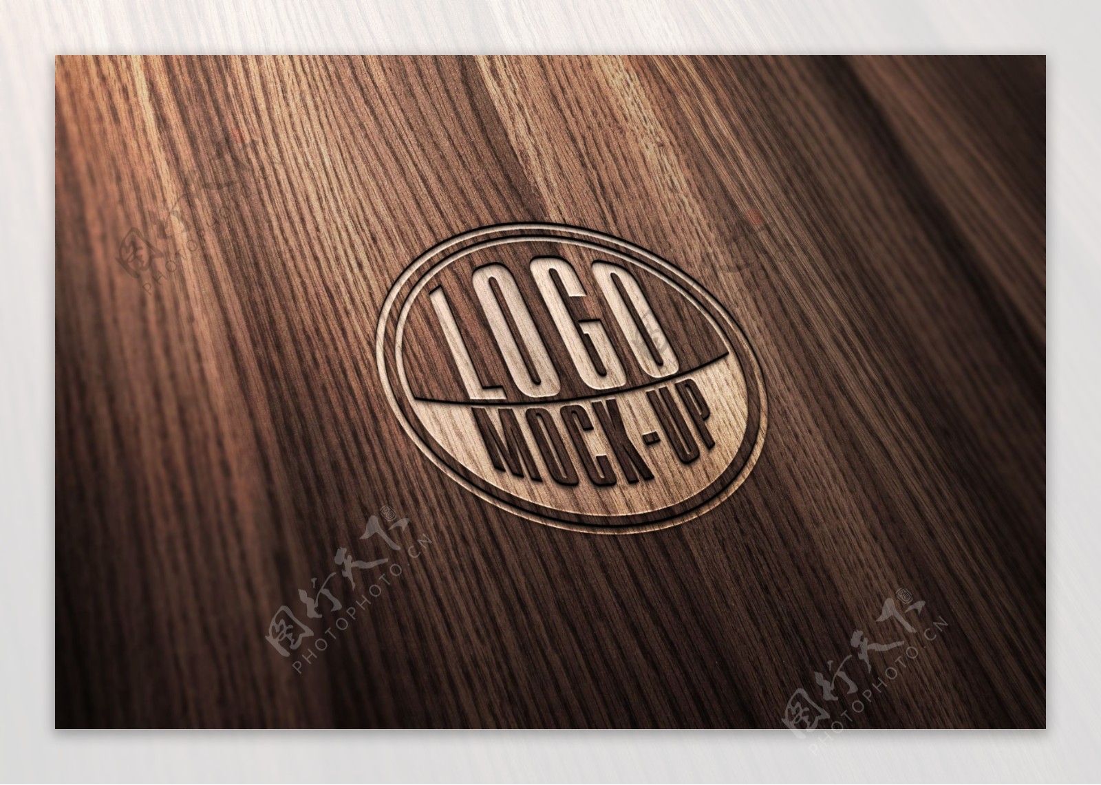 木质纹理logo效果木板