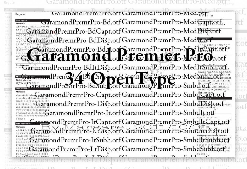 世界最佳英文商业字体之garamondpremrpro34个图片