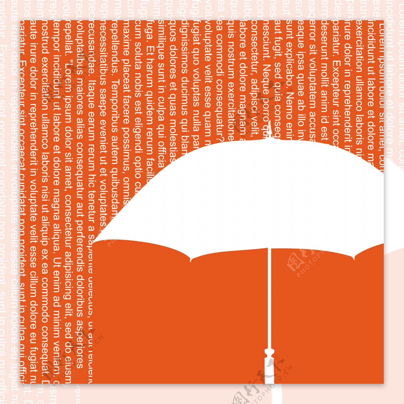 雨伞字体排版背景素材