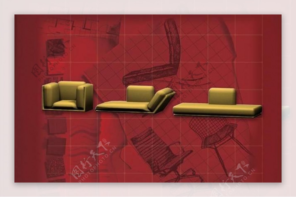 现代主义风格之家具组合3D模型组合037
