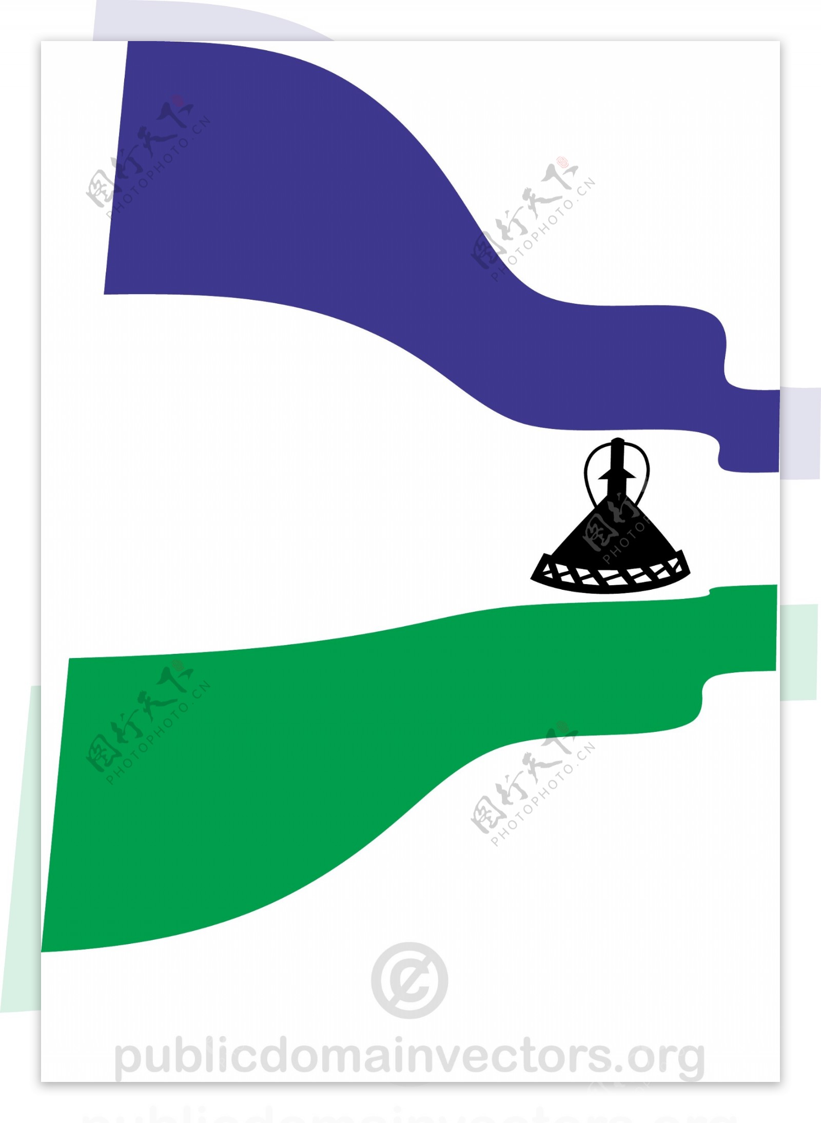 波浪形的莱索托国旗