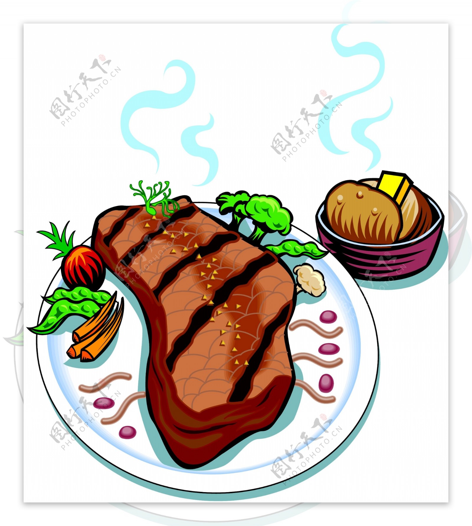 肉类食物卡通漫画