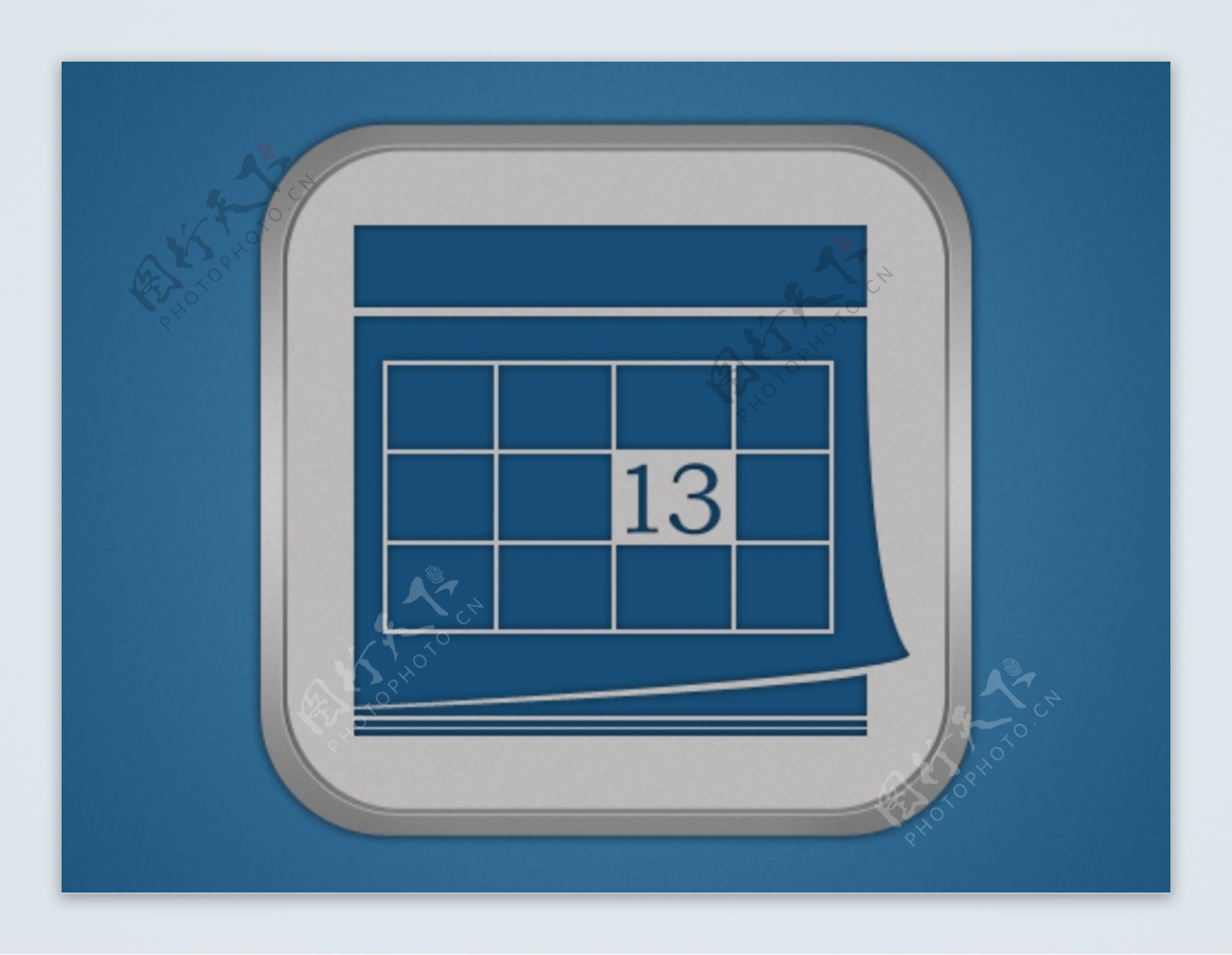 简单的蓝色的日历应用程序图标psd