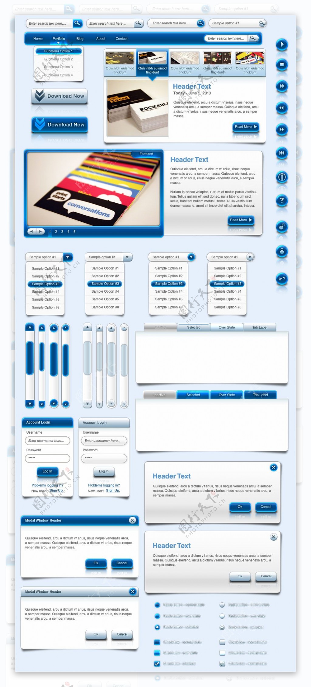 网站页面装饰设计元素PSD素