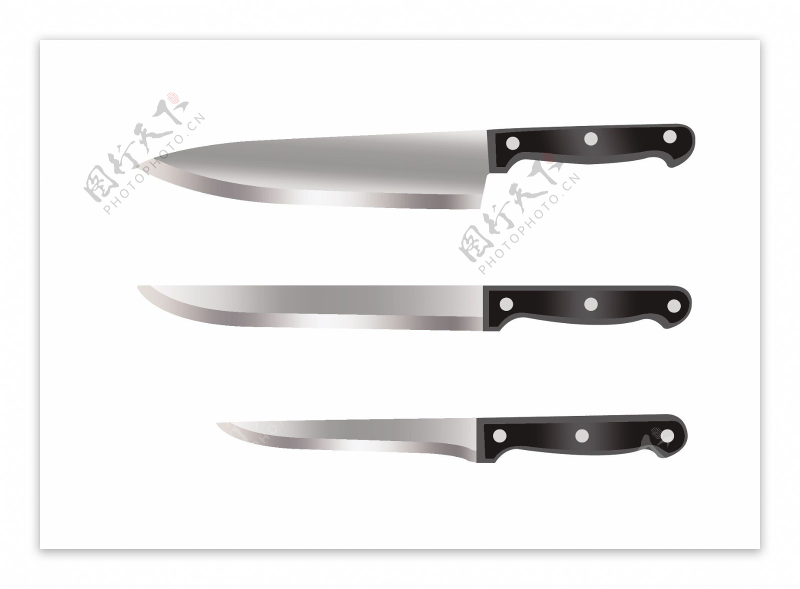 3款厨房刀具矢量素材