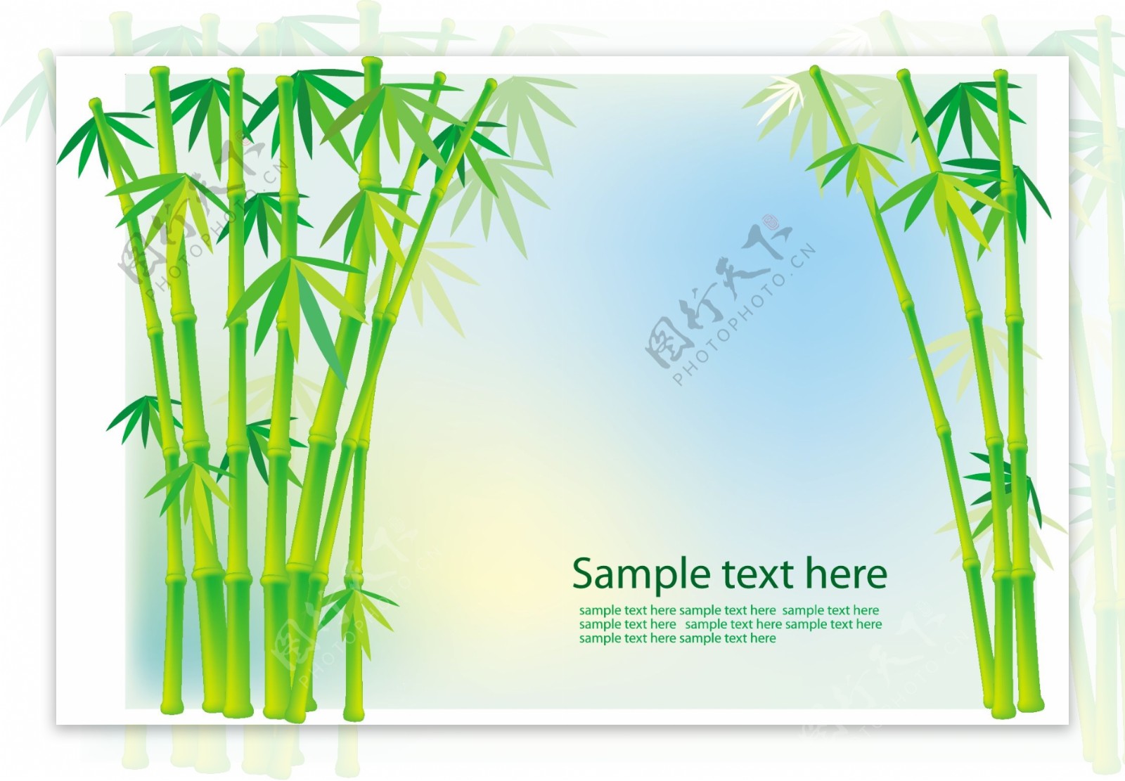 竹子植物小草矢量素材