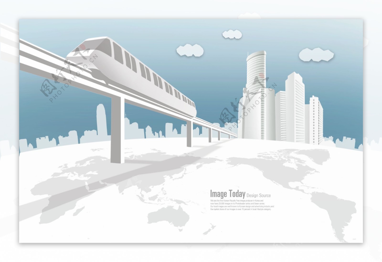 抽象城市和列车桥