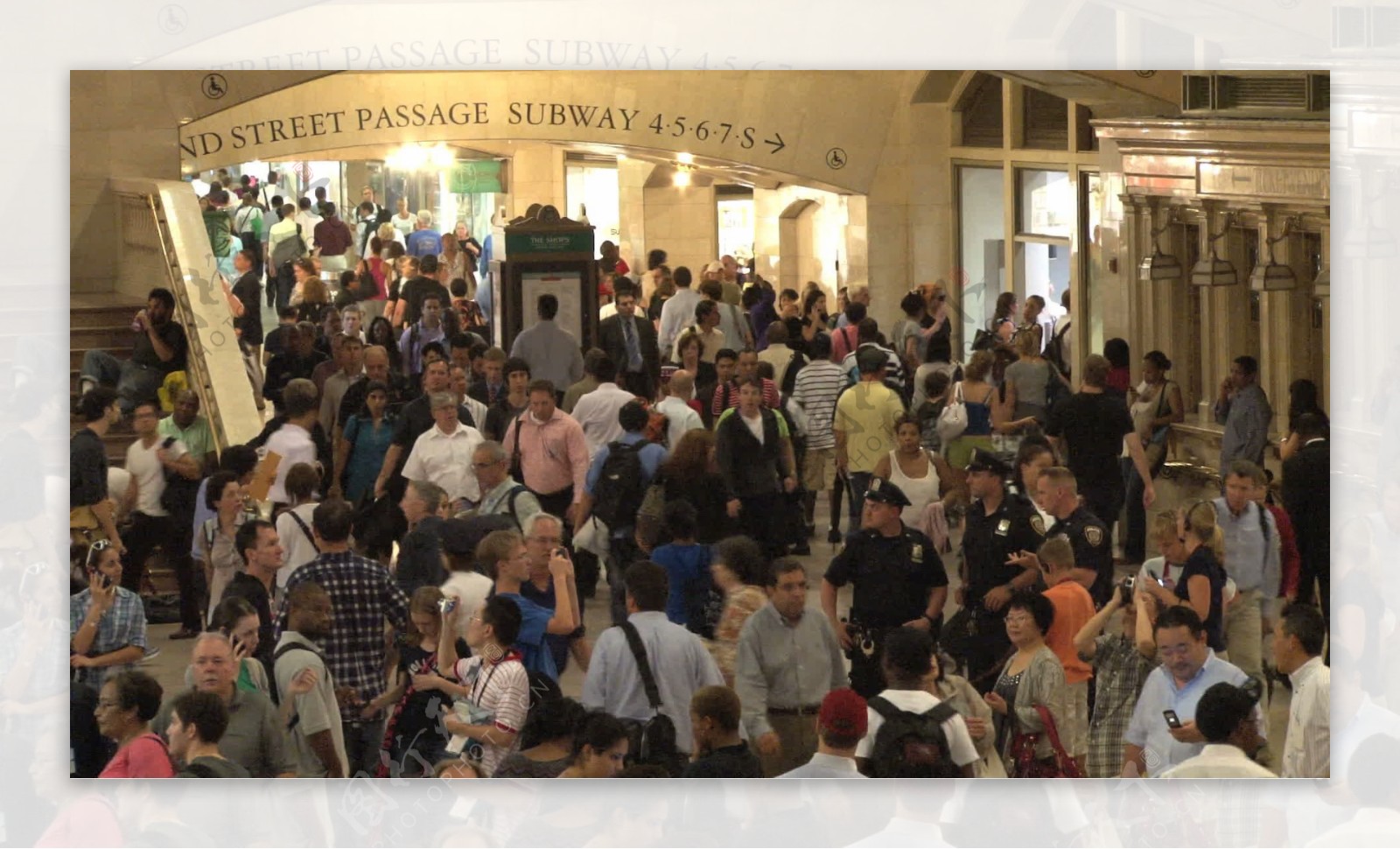 特写镜头的人群在大中央车站的股票视频