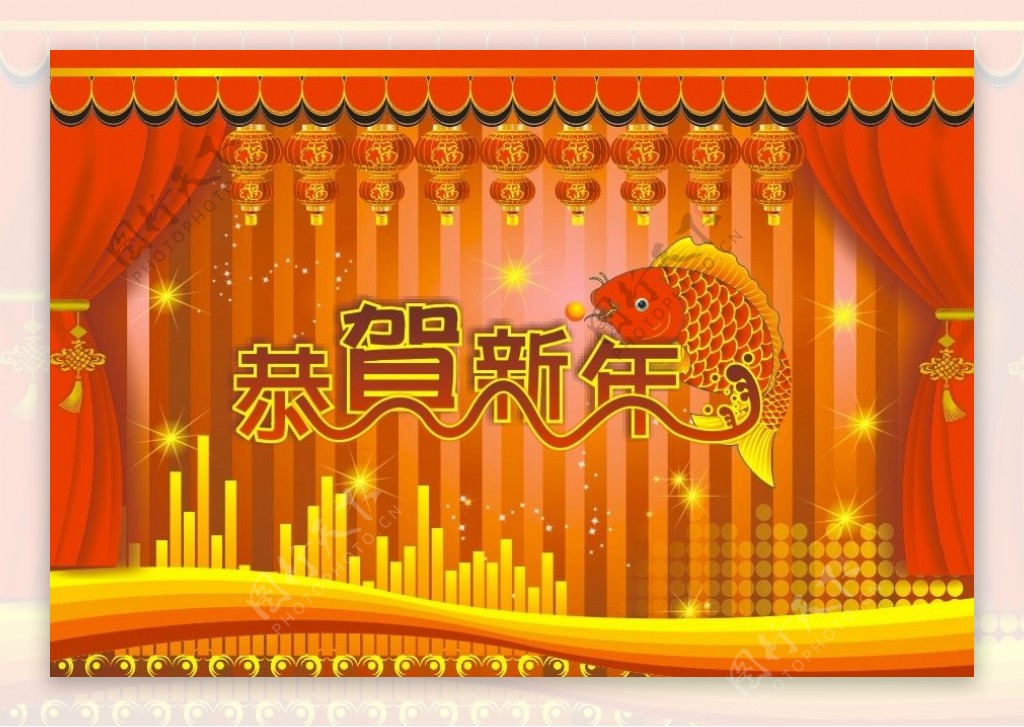 恭贺新年2011春节矢量图