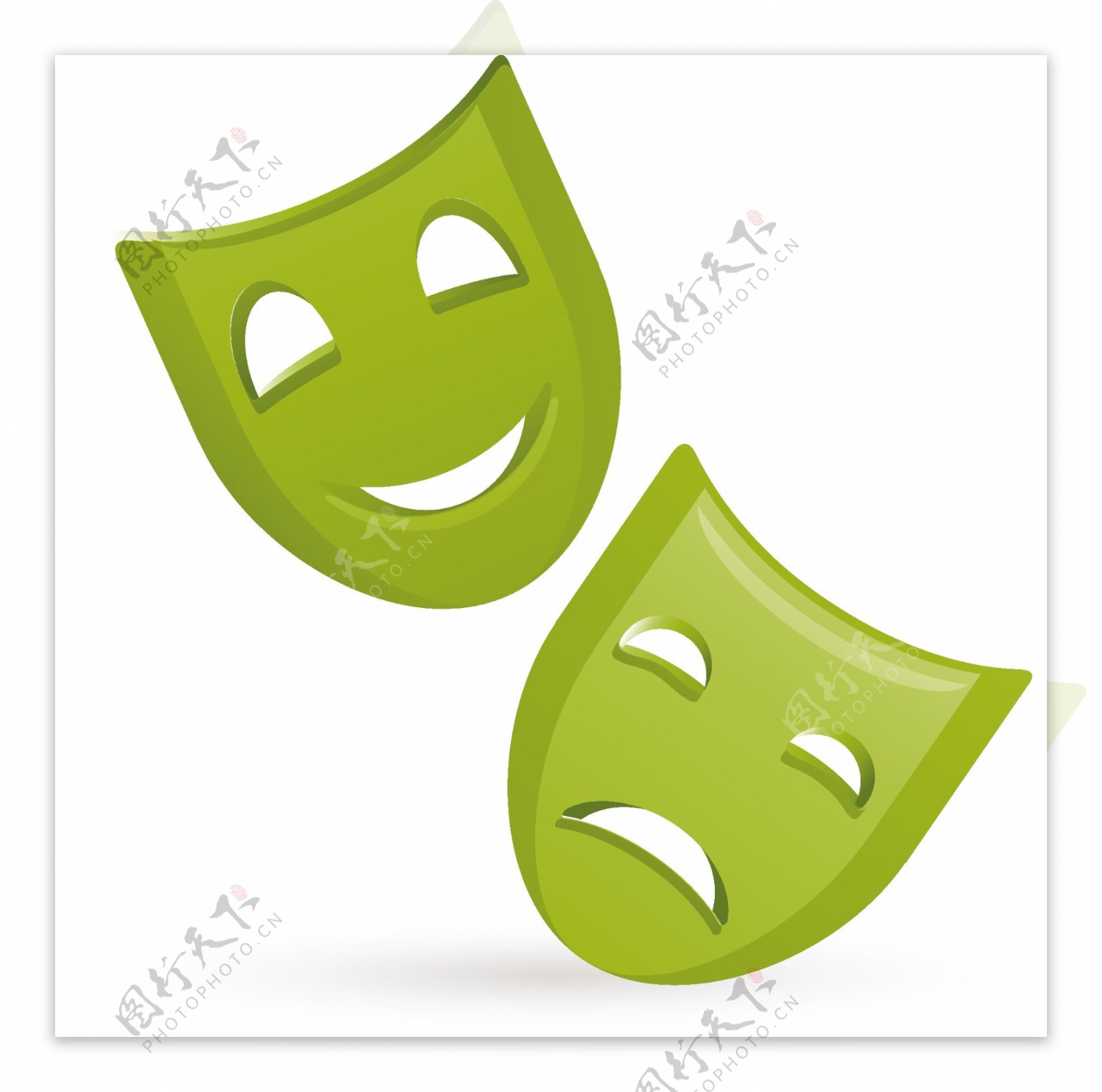希腊戏剧面具绿Lite的娱乐图标