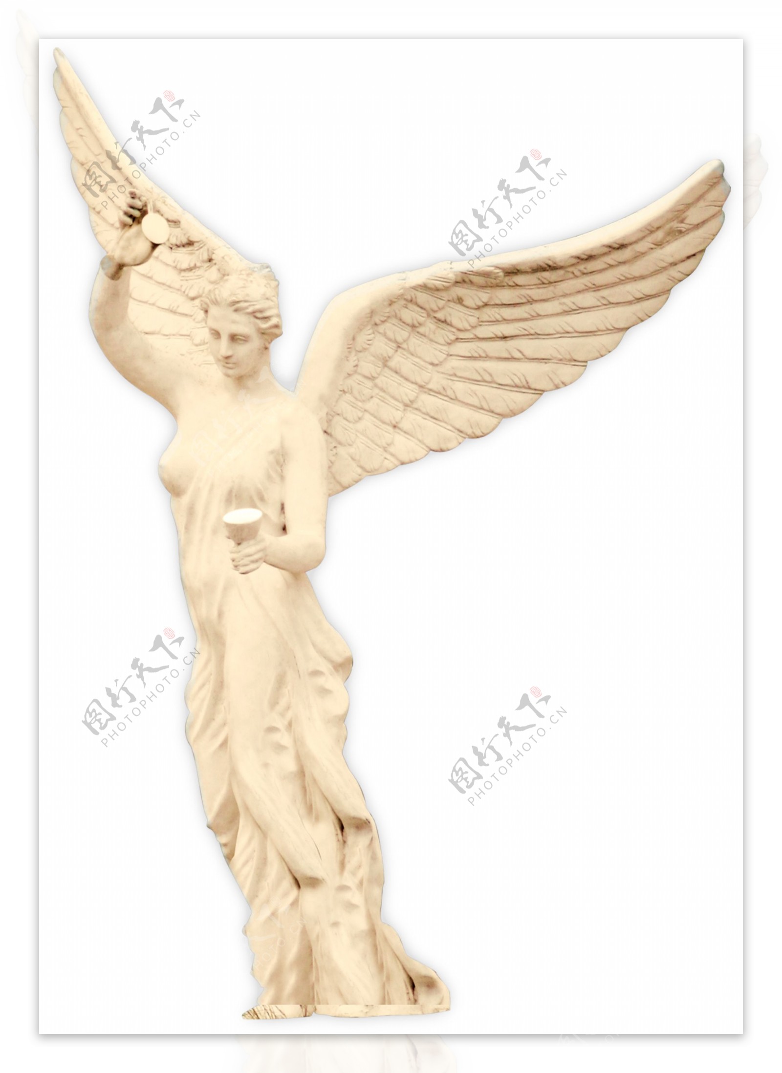 欧式雕塑举酒杯女神翅膀图片
