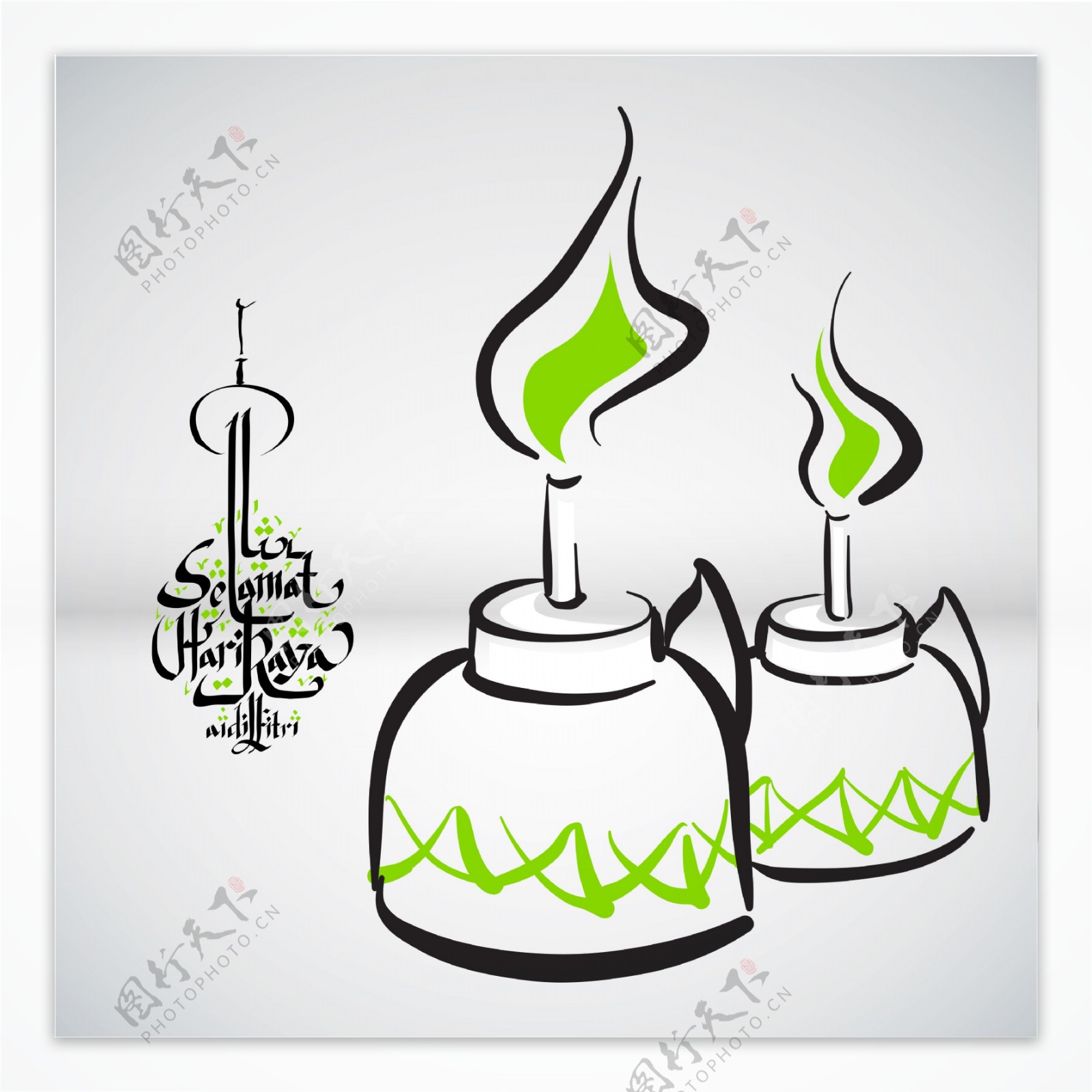 穆斯林石油灯翻译马来语开斋节庆祝和平