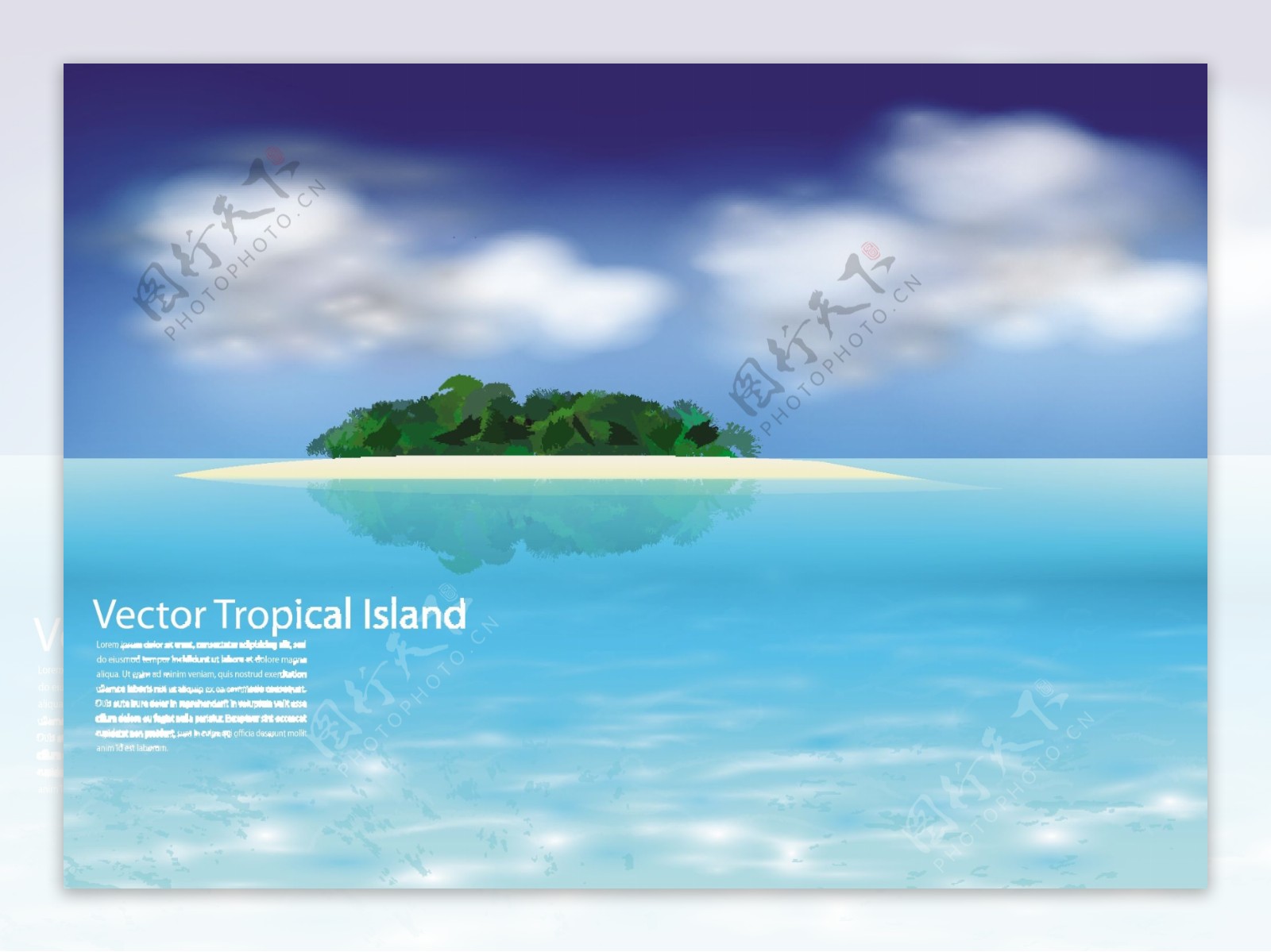 热带岛屿向量的海洋景观