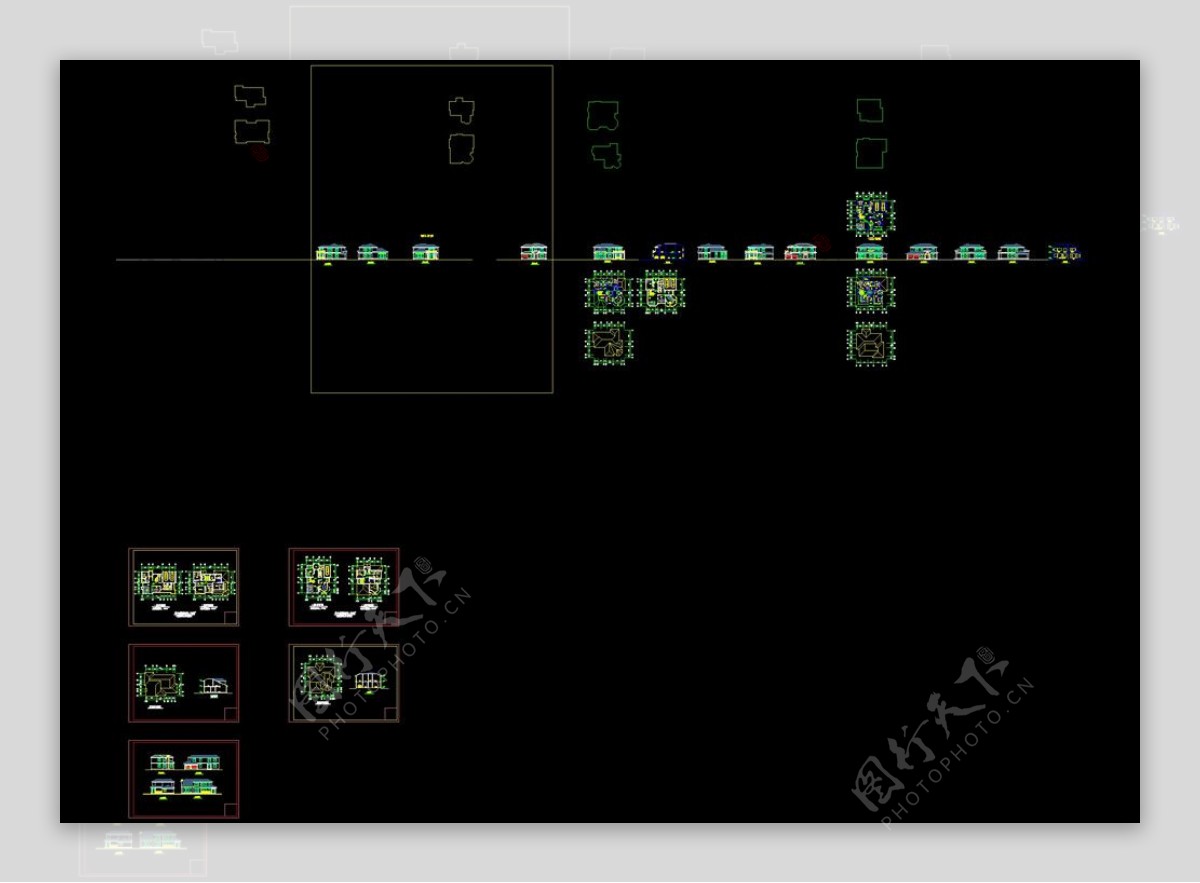 多套别墅建筑施工图cad图稿