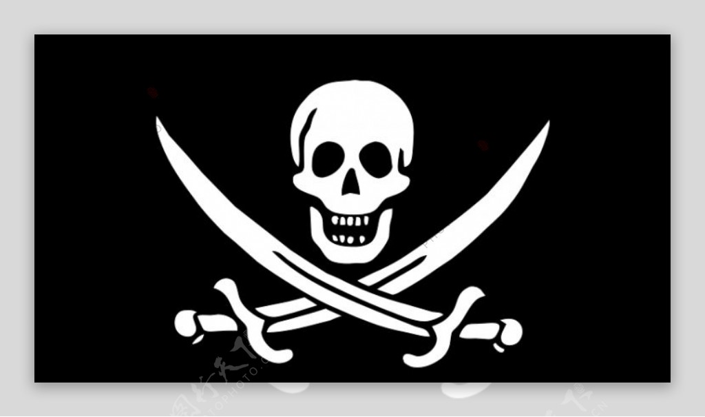 海盗旗骷髅剑矢量图像