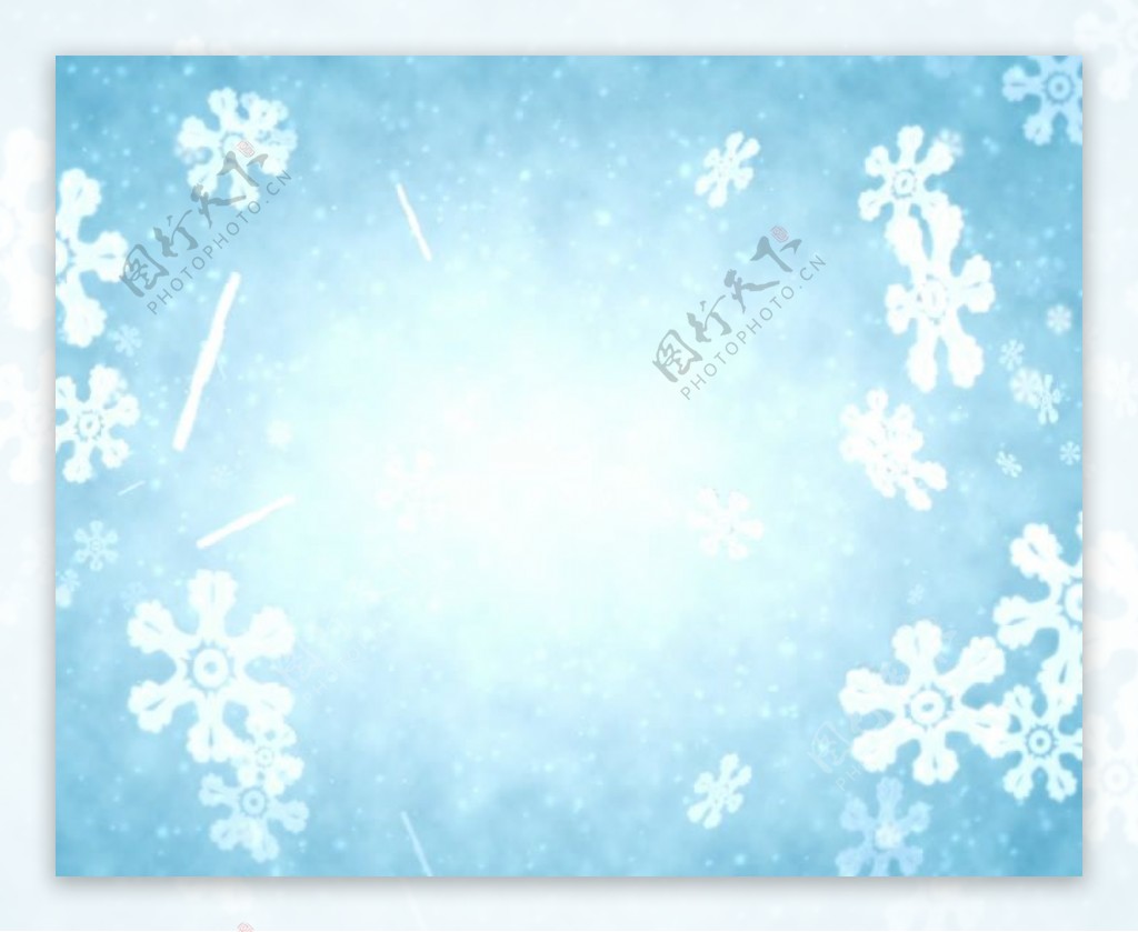 淡蓝色美丽雪花背景循环视频素材