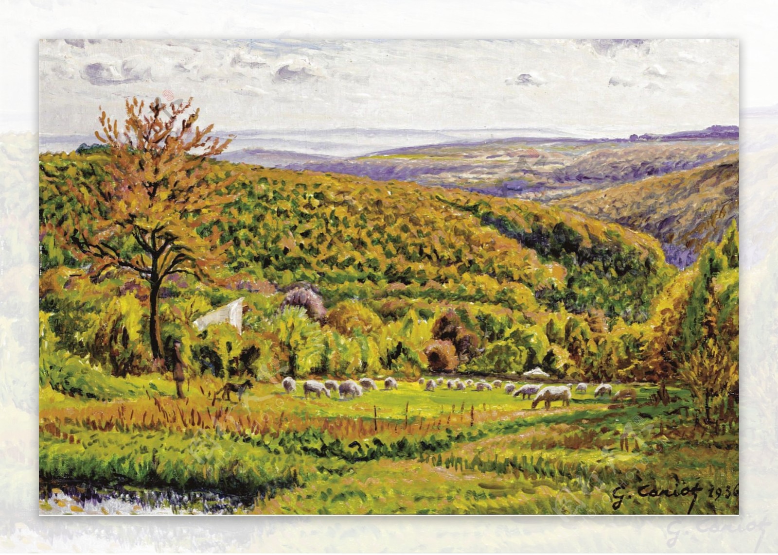 GustaveCariotLandscape1936画家风景画静物油画建筑油画装饰画