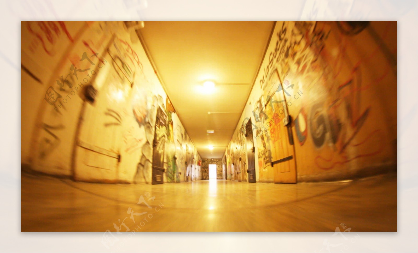 走廊的涂鸦运动背景视频免费下载