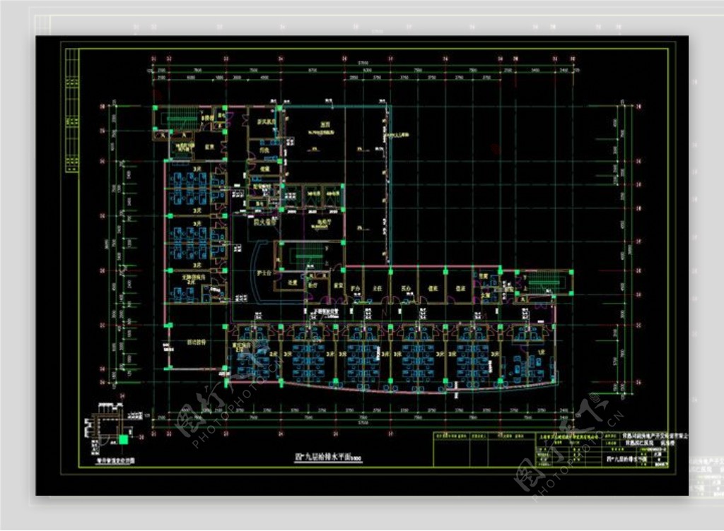 九层给排水平面CAD图纸