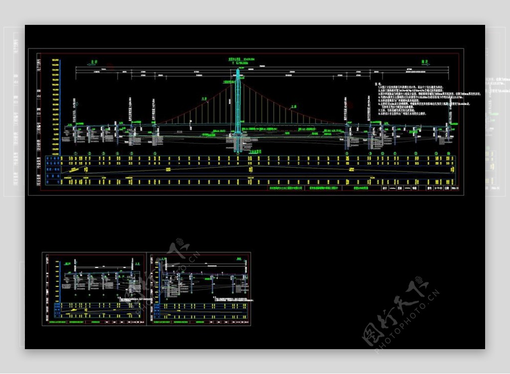 引桥桥型总体布置图CAD图纸