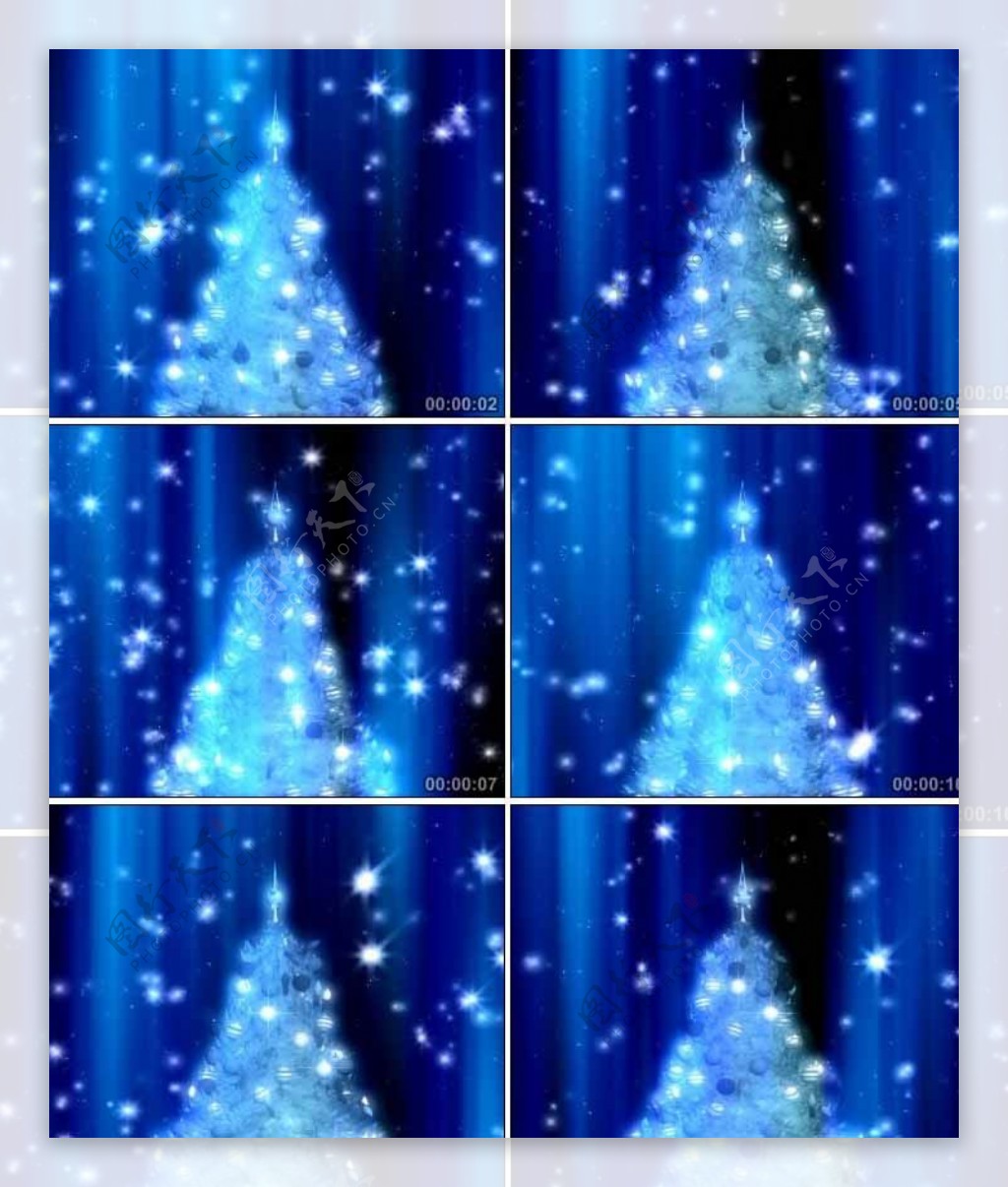 蓝色梦幻圣诞树标清免费下载