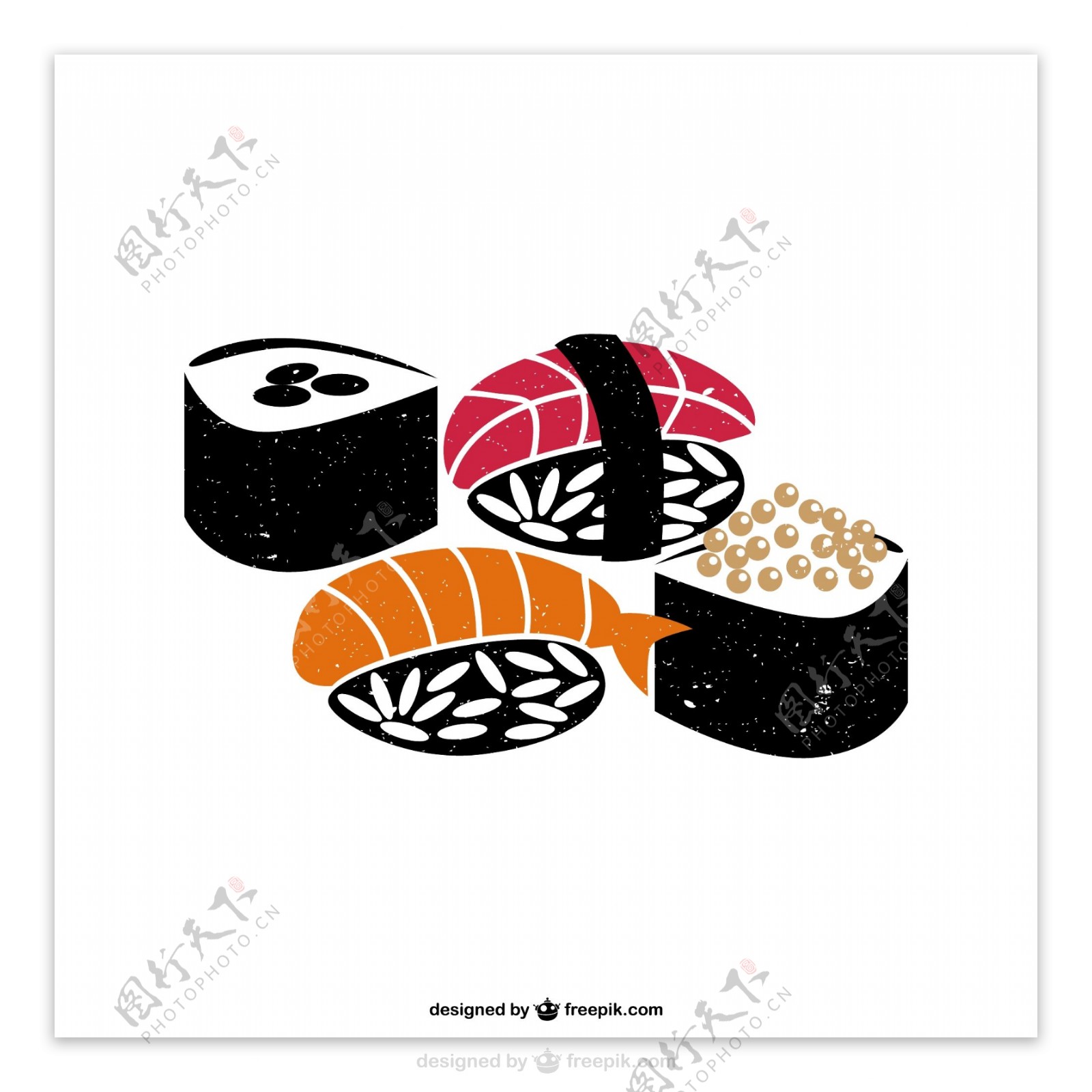 美味日本寿司矢量素材.