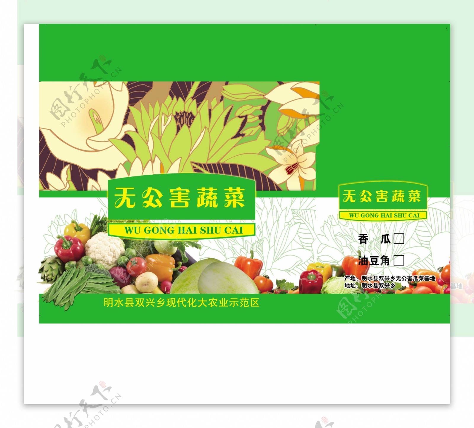 蔬菜包装平面图图片