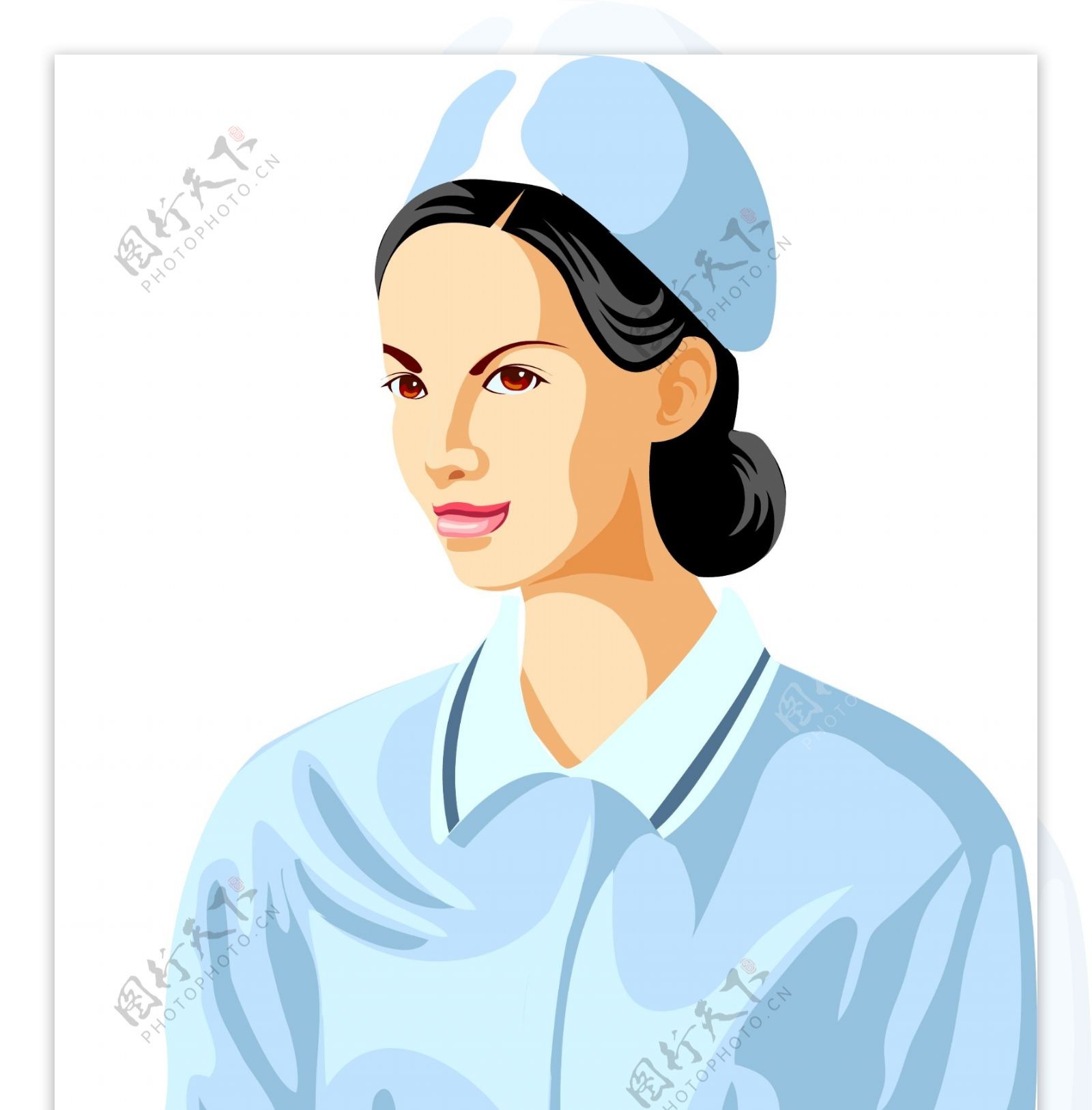 插画时尚女性美女护士