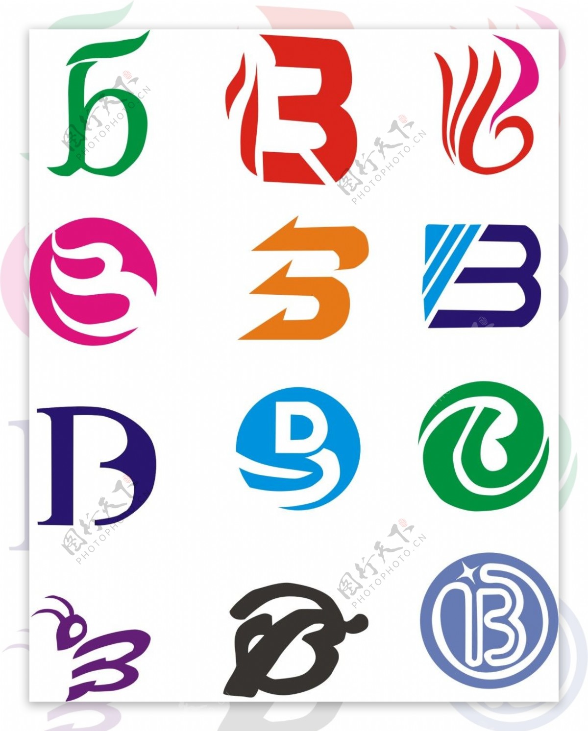 B字母LOGO设计素材