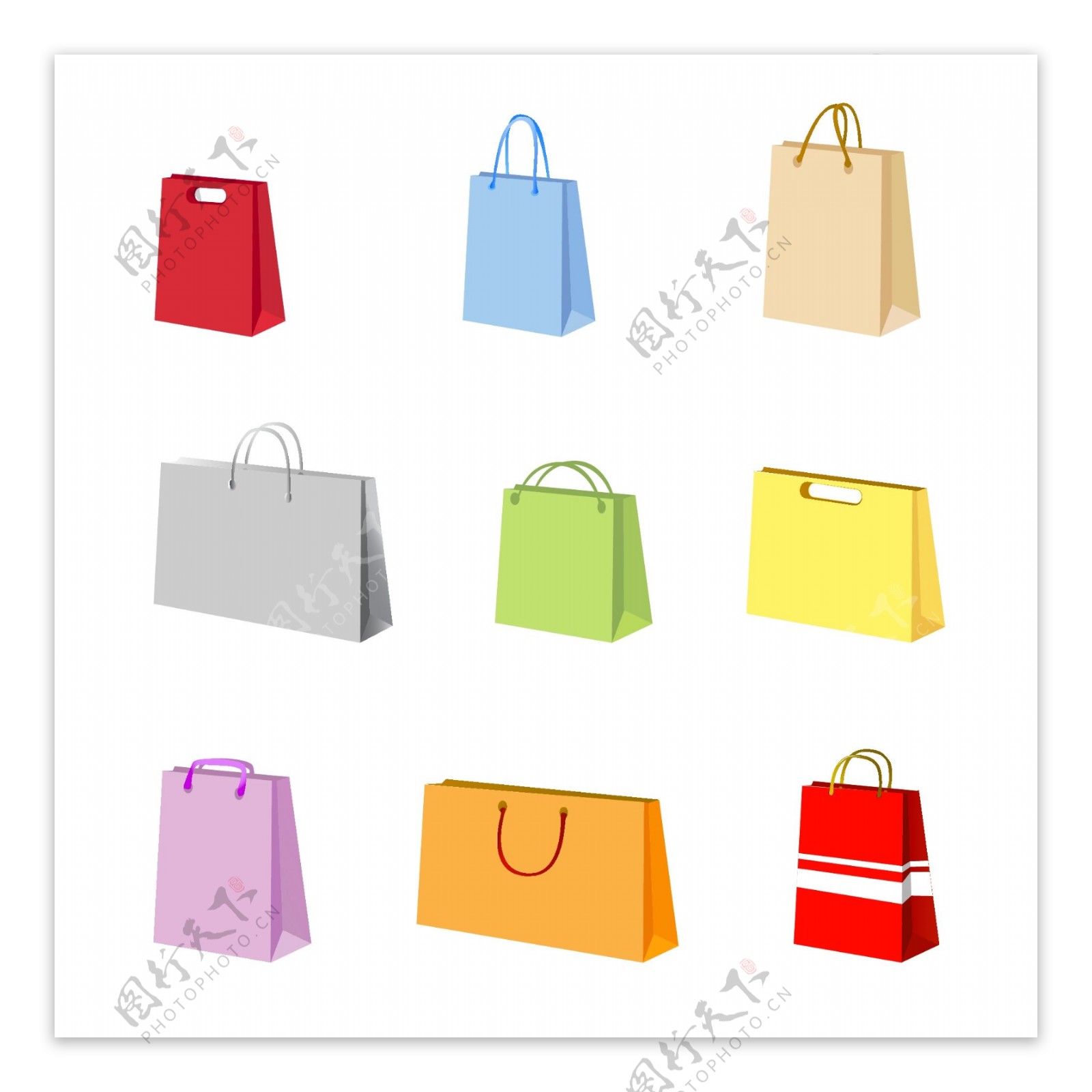 环保袋的载体材料的各种丰富多彩的袋