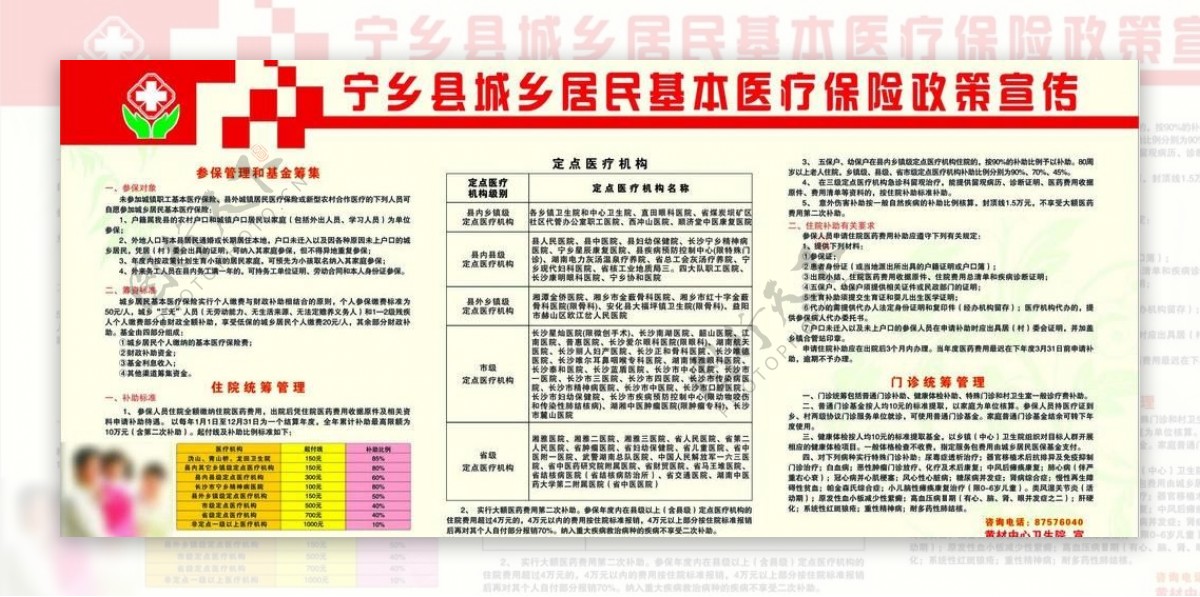 宁乡县城乡居民基本医疗保险政策宣传图片