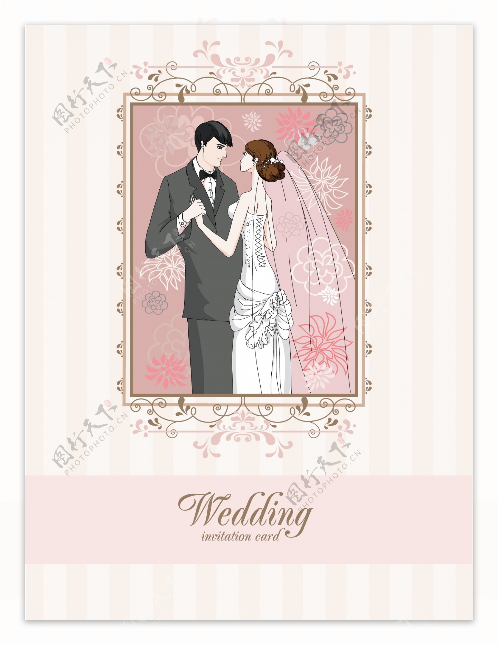 时尚婚礼卡片背景矢量素材4