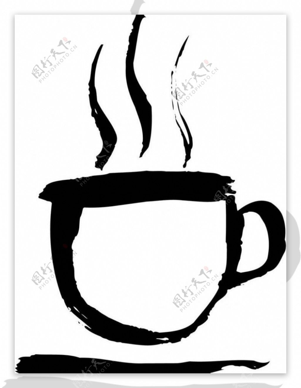 热咖啡随笔画图片
