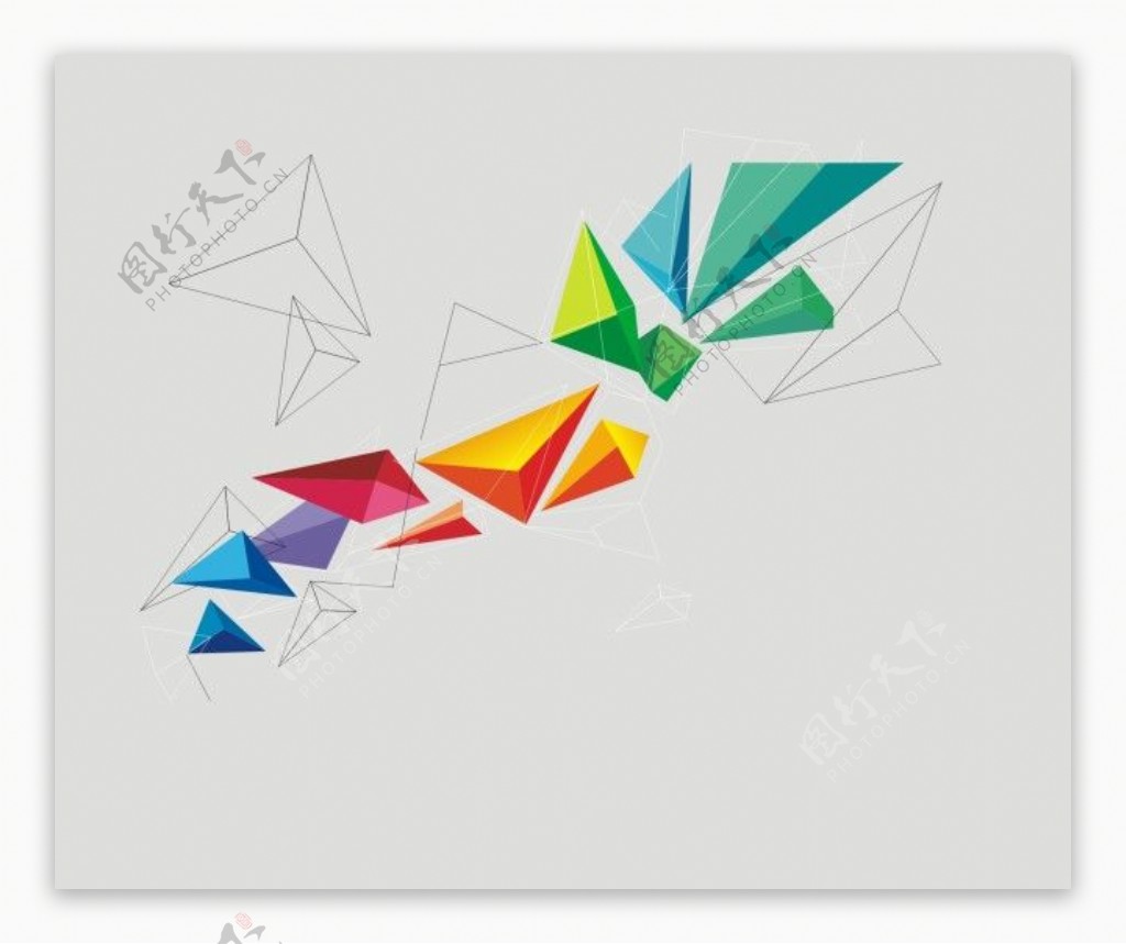 三角形立体色块装饰1