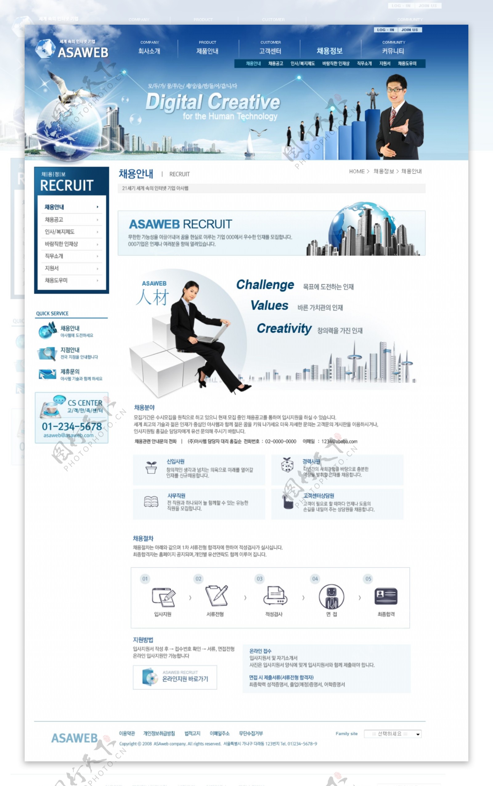 蓝色国际商务科技网页模板