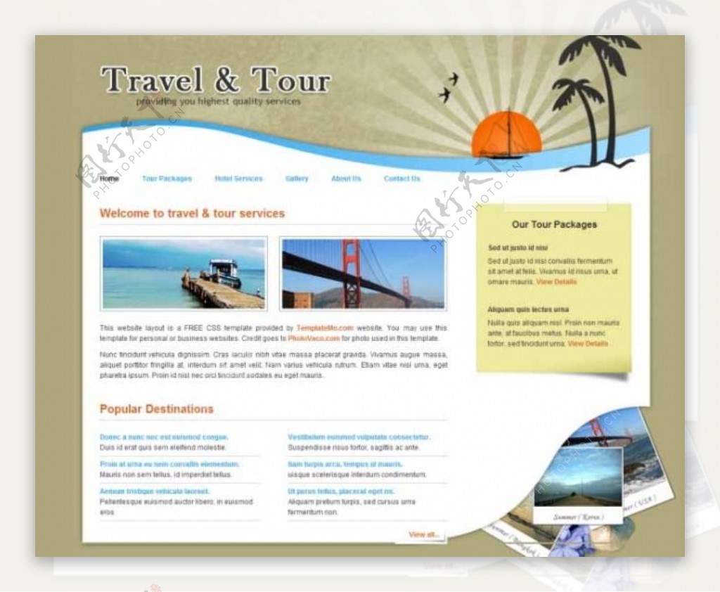 旅行旅游CSS网页模板