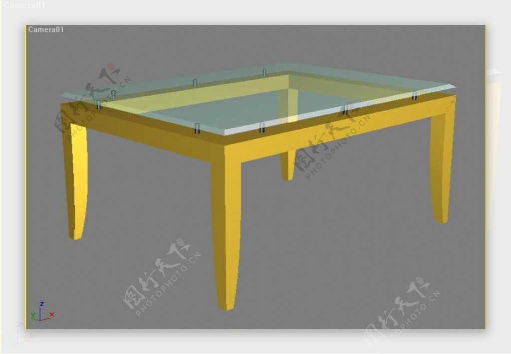 玻璃茶几3d模型茶几效果图68